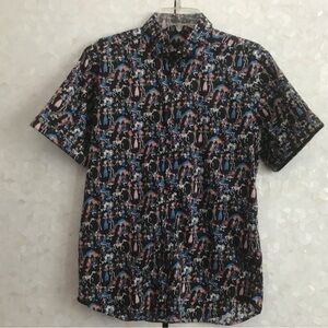ROBERT GRAHAM JASPER DAY OF THE DEAD MEN’s SHORT SLEEVE SHIRT  SIZE MEDIUM Used